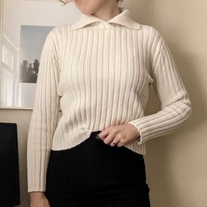 Banana Republic off white collar sweater